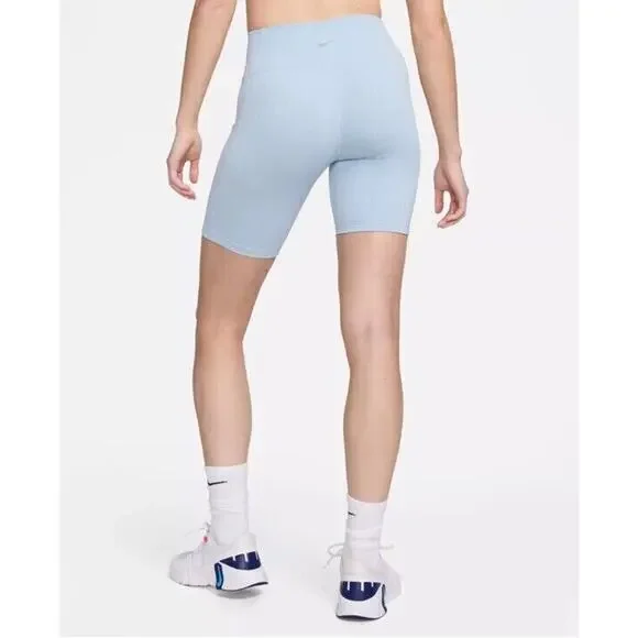 NWT Nike One Dri-FIT High Waist 8" Biker Shorts Blue FZ6758-440 Women's Size XS - Picture 12 of 16